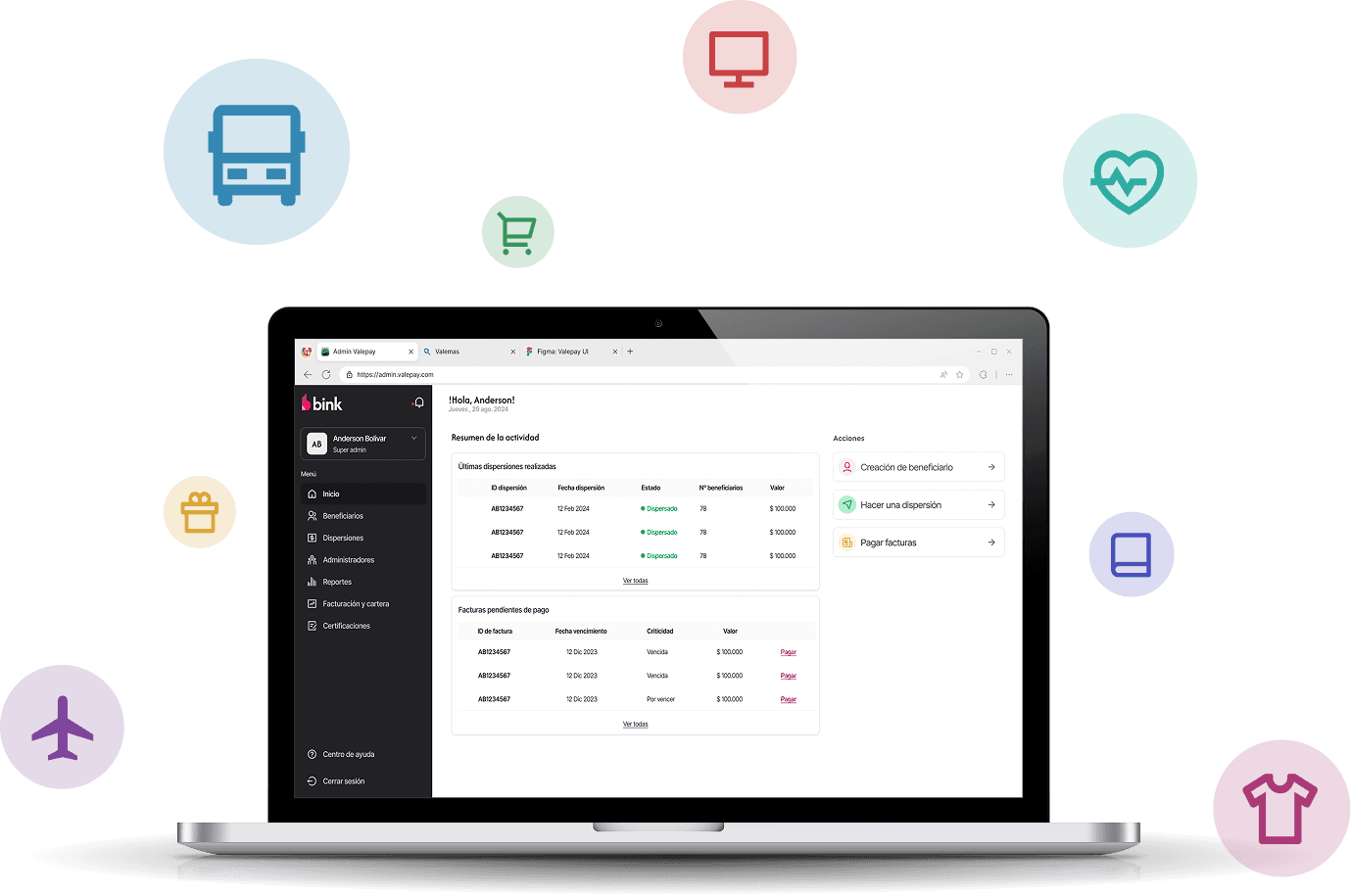Panel de administración de Bink